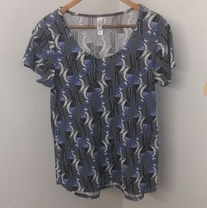 Lularoe blue bird short sleeve top size xs